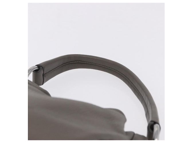 PRADA Shoulder Bag Leather Gray Silver - vista 8