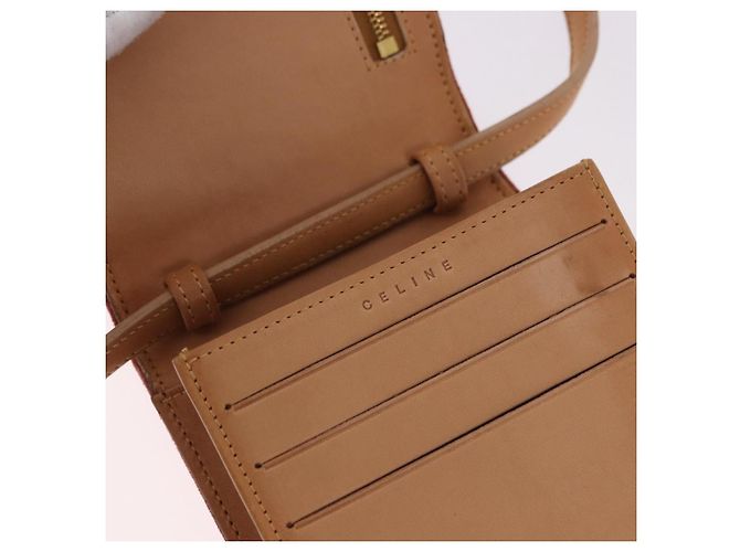 Céline CELINE C Macadam Canvas Shoulder Wallet Suede Pink Gold - vista 18