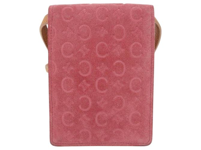 Céline CELINE C Macadam Canvas Shoulder Wallet Suede Pink Gold - vista 2