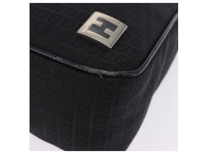 FENDI Zucchino Canvas Shoulder Bag Black Silver 8BR169 - vista 15