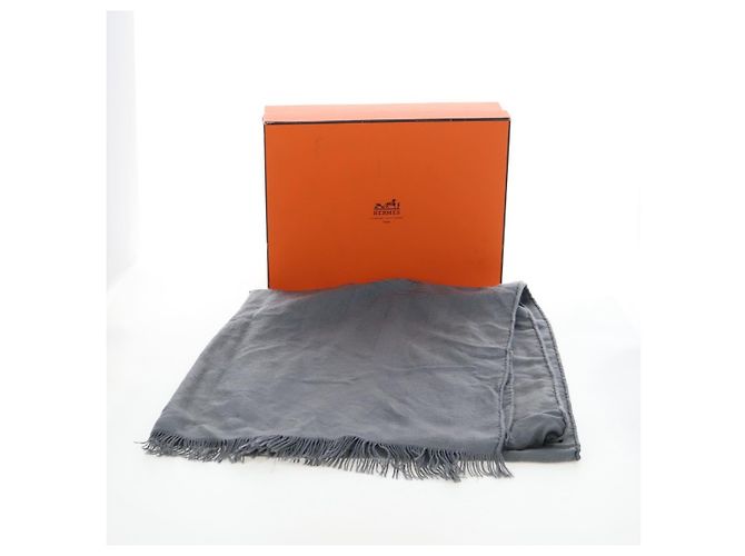 Hermès HERMES New Libris Stole Cashmere Gray - vista 23