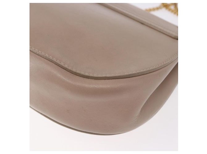 Chloé Chloe Drew Chain Shoulder Bag Leather Beige Gold - vista 16