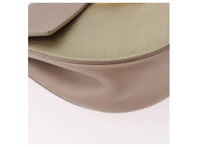 Chloé Chloe Drew Chain Shoulder Bag Leather Beige Gold - vista 9