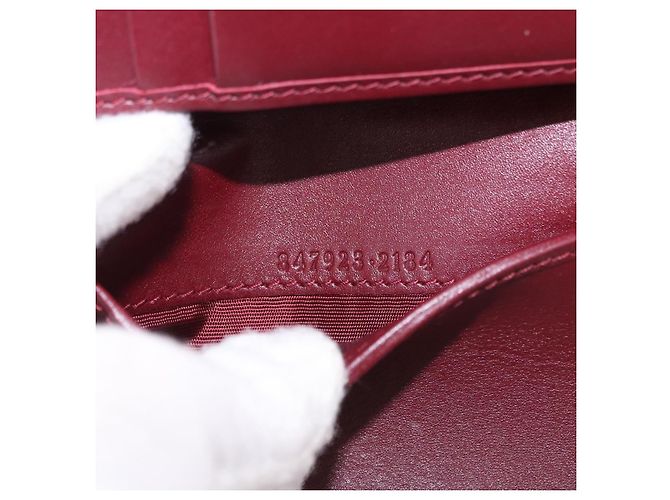 GUCCI Wallet Leather Higuchi Yuko Collaboration Bordeaux 847923 - vista 11