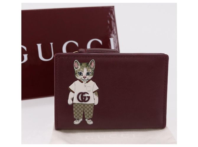 GUCCI Wallet Leather Higuchi Yuko Collaboration Bordeaux 847923 - vista 12