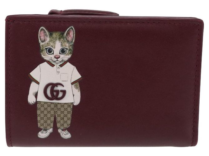GUCCI Wallet Leather Higuchi Yuko Collaboration Bordeaux 847923 - vista 13