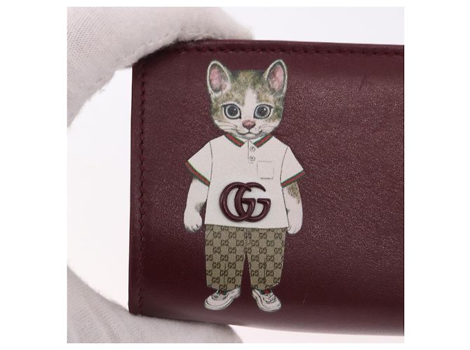 GUCCI Wallet Leather Higuchi Yuko Collaboration Bordeaux 847923 - vista 17