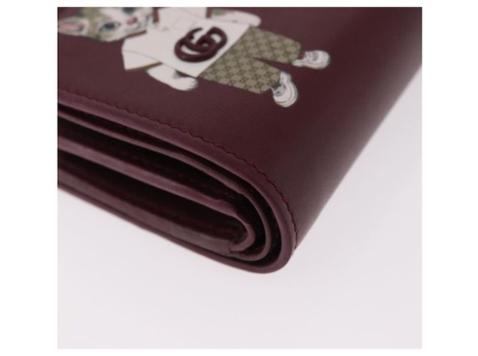 GUCCI Wallet Leather Higuchi Yuko Collaboration Bordeaux 847923 - vista 7