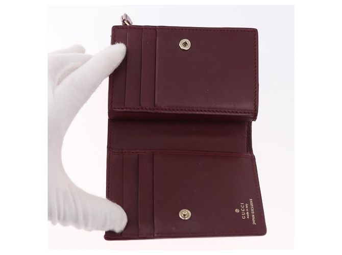 GUCCI Wallet Leather Higuchi Yuko Collaboration Bordeaux 847923 - vista 9