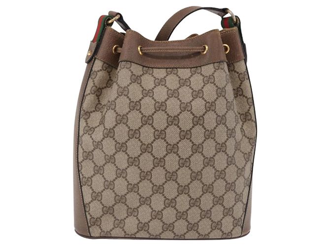 GUCCI GG Supreme Web Sherry Line Bag PVC Beige Gold 41 02 034 - vue 2