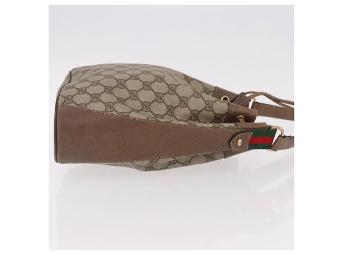 GUCCI GG Supreme Web Sherry Line Bag PVC Beige Gold 41 02 034 - vue 3