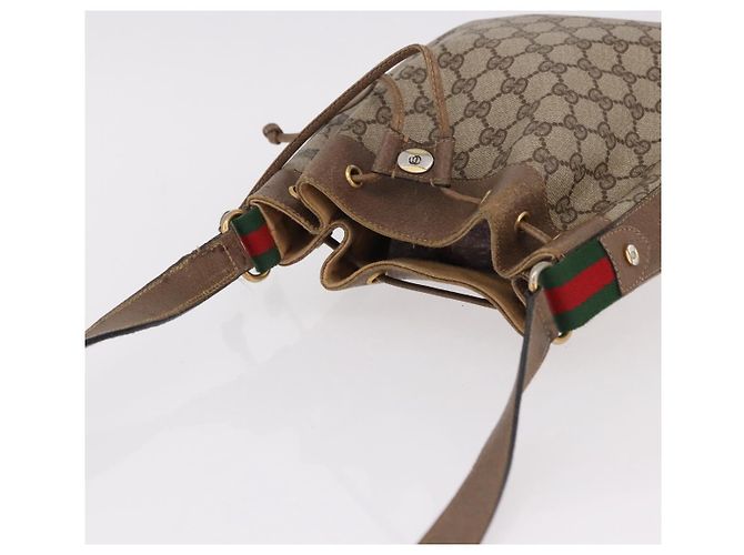 GUCCI GG Supreme Web Sherry Line Bag PVC Beige Gold 41 02 034 - vue 6