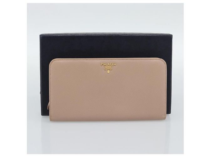 PRADA Long Wallet Safifano leather Pink Gold Tone - vista 12