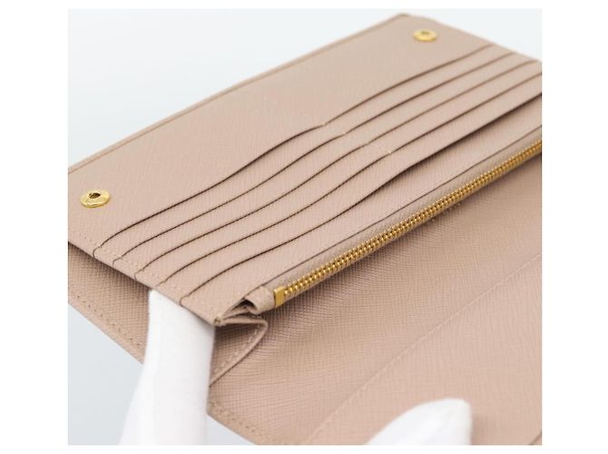 PRADA Long Wallet Safifano leather Pink Gold Tone - vista 19