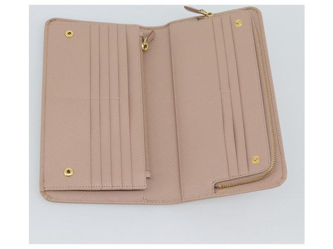 PRADA Long Wallet Safifano leather Pink Gold Tone - vista 8