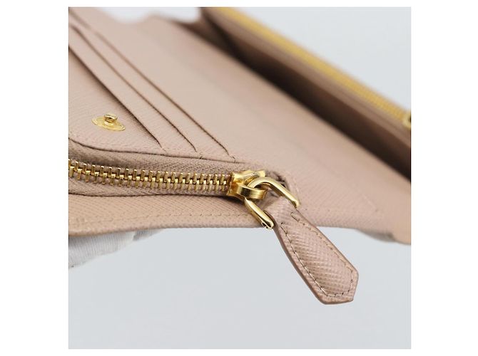 PRADA Long Wallet Safifano leather Pink Gold Tone - vista 9