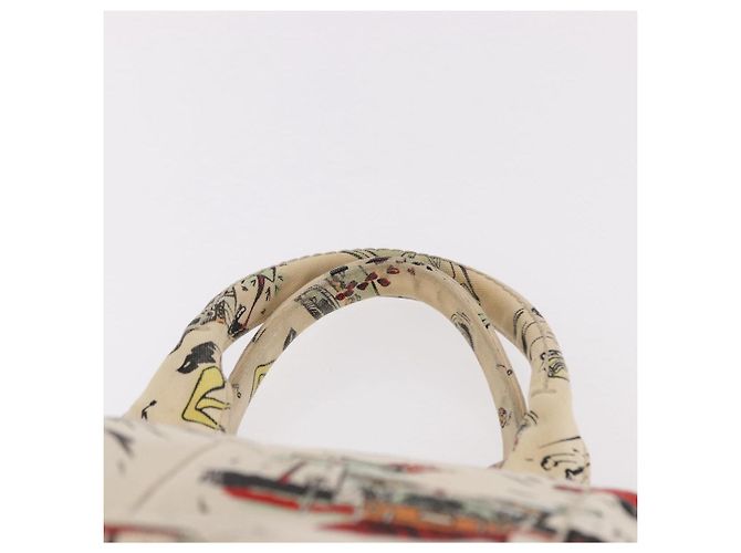 PRADA Canapa M Hand Bag Canvas Ivory Gold - vista 8
