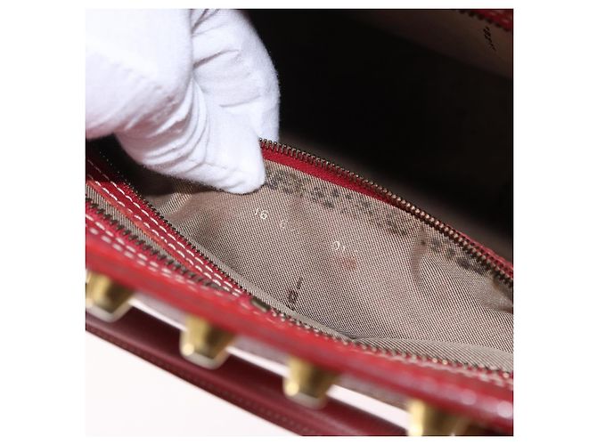 FENDI Zucchino Canvas Hand Bag Red Gold - vista 12