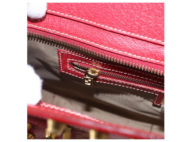 FENDI Zucchino Canvas Hand Bag Red Gold - vista 20