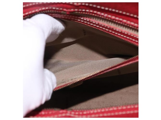 FENDI Zucchino Canvas Hand Bag Red Gold - vista 21