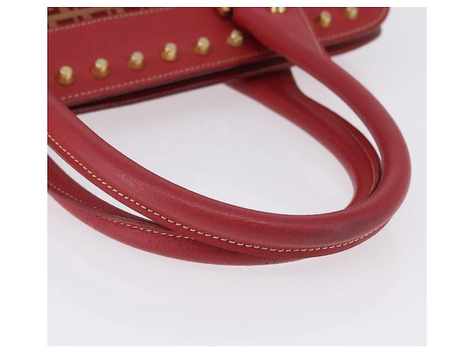 FENDI Zucchino Canvas Hand Bag Red Gold - vista 7