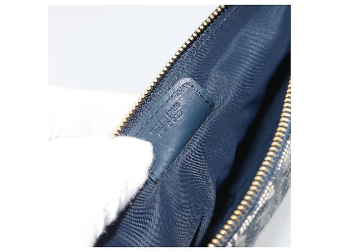Christian Dior Trotter Canvas Saddle Pouch Navy Gold - vista 11