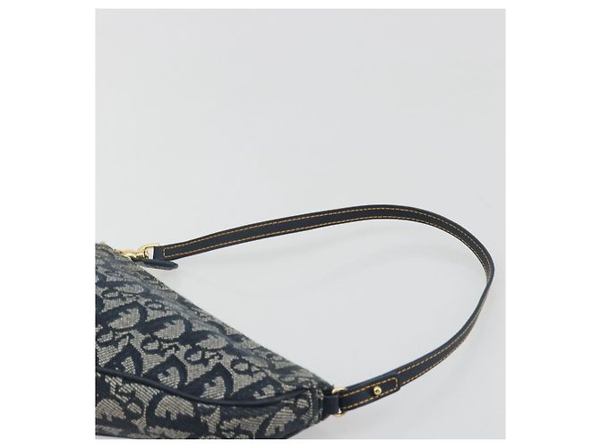 Christian Dior Trotter Canvas Saddle Pouch Navy Gold - vista 14