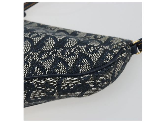 Christian Dior Trotter Canvas Saddle Pouch Navy Gold - vista 15