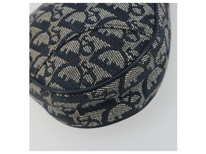 Christian Dior Trotter Canvas Saddle Pouch Navy Gold - vista 16