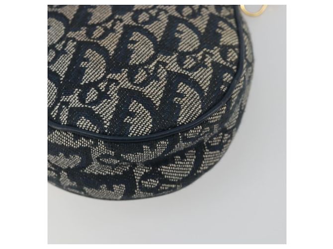 Christian Dior Trotter Canvas Saddle Pouch Navy Gold - vista 17