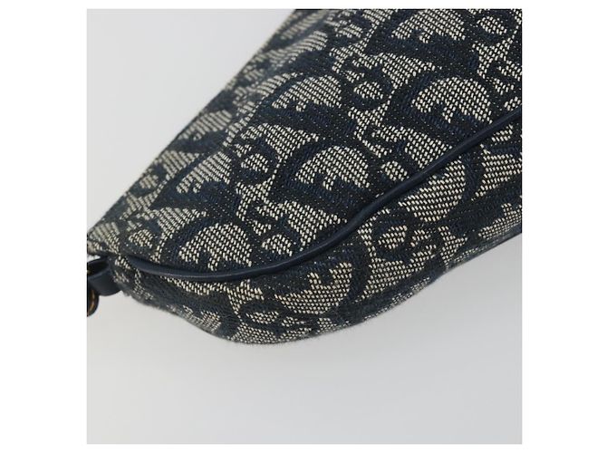 Christian Dior Trotter Canvas Saddle Pouch Navy Gold - vista 18