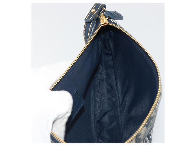 Christian Dior Trotter Canvas Saddle Pouch Navy Gold - vista 20