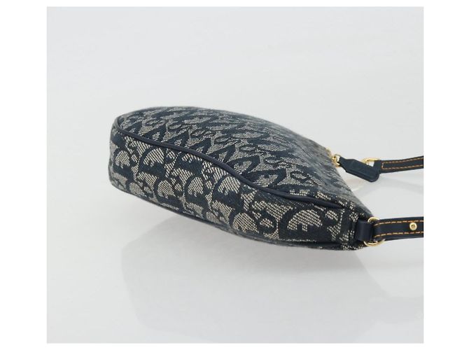 Christian Dior Trotter Canvas Saddle Pouch Navy Gold - vista 3