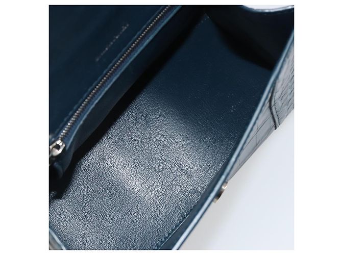 BALENCIAGA Hour Hand Bag Leather 2way Navy Silver 593546 - vista 10
