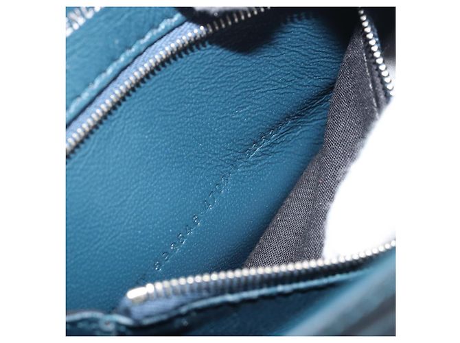 BALENCIAGA Hour Hand Bag Leather 2way Navy Silver 593546 - vista 11
