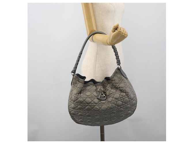 Christian Dior Canage Shoulder Bag Nylon Gray Silver - vista 22