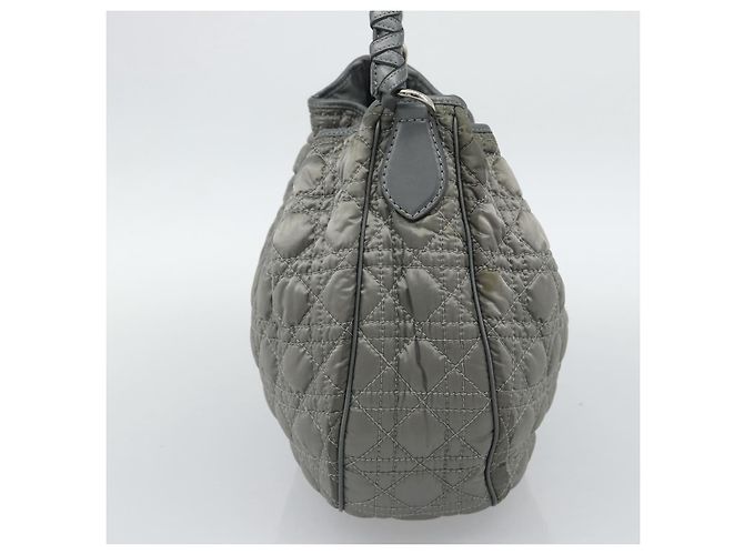 Christian Dior Canage Shoulder Bag Nylon Gray Silver - vista 3