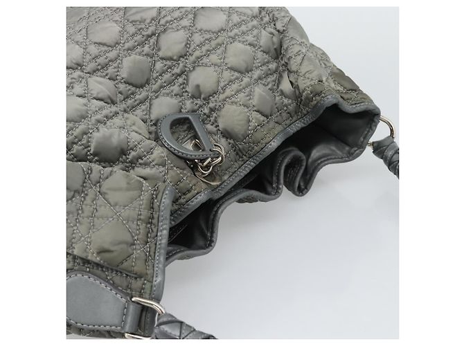 Christian Dior Canage Shoulder Bag Nylon Gray Silver - vista 6