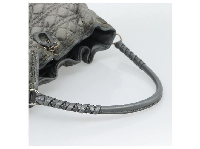 Christian Dior Canage Shoulder Bag Nylon Gray Silver - vista 7