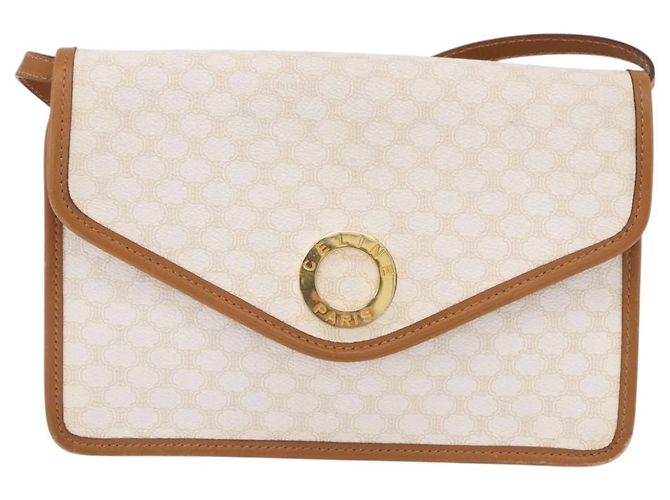 Céline CELINE Macadam Canvas Shoulder Bag PVC White Gold - vista 13