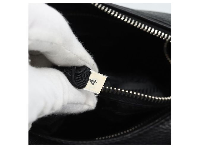 PRADA Hand Bag Leather Black Silver - vista 11
