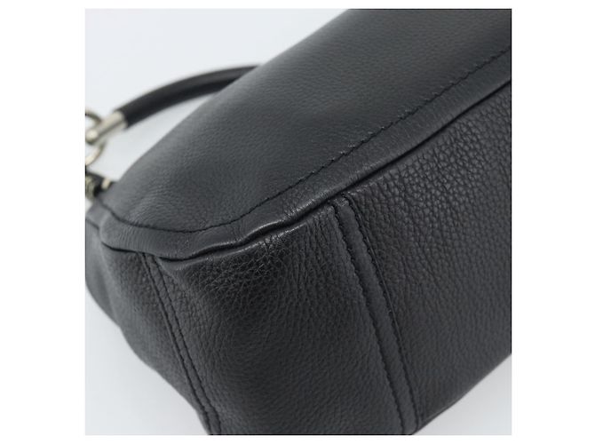 PRADA Hand Bag Leather Black Silver - vista 16