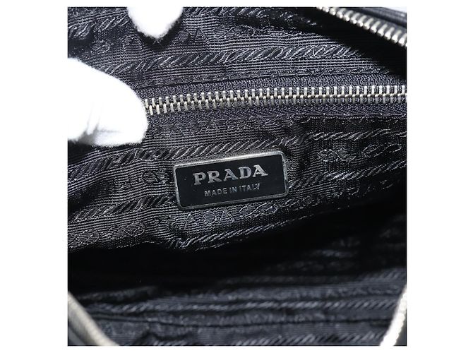 PRADA Hand Bag Leather Black Silver - vista 19