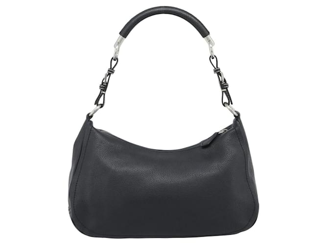 PRADA Hand Bag Leather Black Silver - vista 2