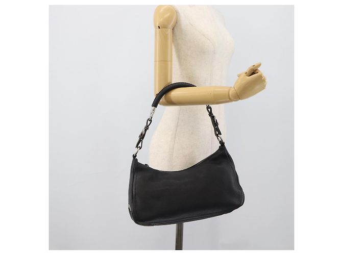 PRADA Hand Bag Leather Black Silver - vista 24