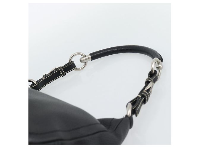 PRADA Hand Bag Leather Black Silver - vista 8