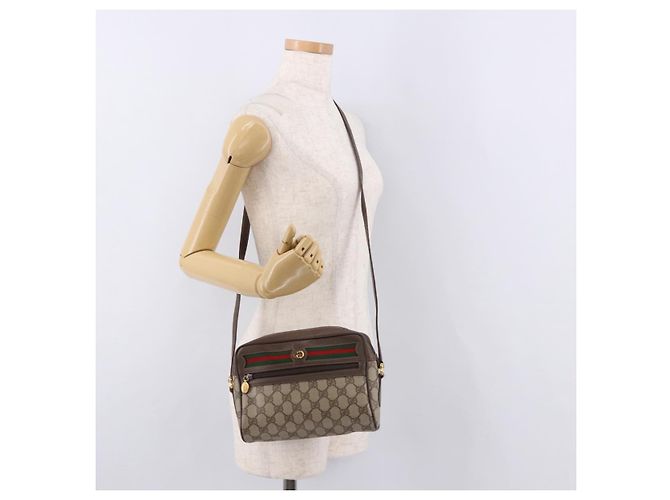 GUCCI GG Supreme Shoulder Bag PVC Beige Gold 56 01 087 - vista 23