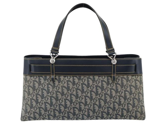 Christian Dior Trotter Canvas Hand Bag Navy Silver - vista 2