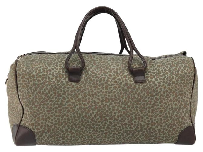 BOTTEGA VENETA Leopard Pattern Boston Bag Canvas Beige Gold - vista 13