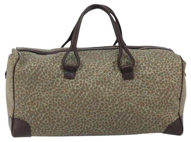 BOTTEGA VENETA Leopard Pattern Boston Bag Canvas Beige Gold - vista 2